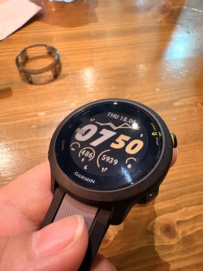 Garmin Forerunner 55 Smartwatch GPS Running Watch (Category: Wearables & Smart Watches) located in Quezon City. Submitted by takimika (Listing ID 1444767452, Image 3). Description: - Garmin Forerunner 55 watch - Tracks runs and daily activity - Displays time, date, steps, and heart rate - Features a quick release strap - Ideal for fitness tracking 💰 Price: (negotiable) ✅ Garmin Forerunner 55 GPS Running Watch ✅ Original Charger Included ✅ 3 Extr