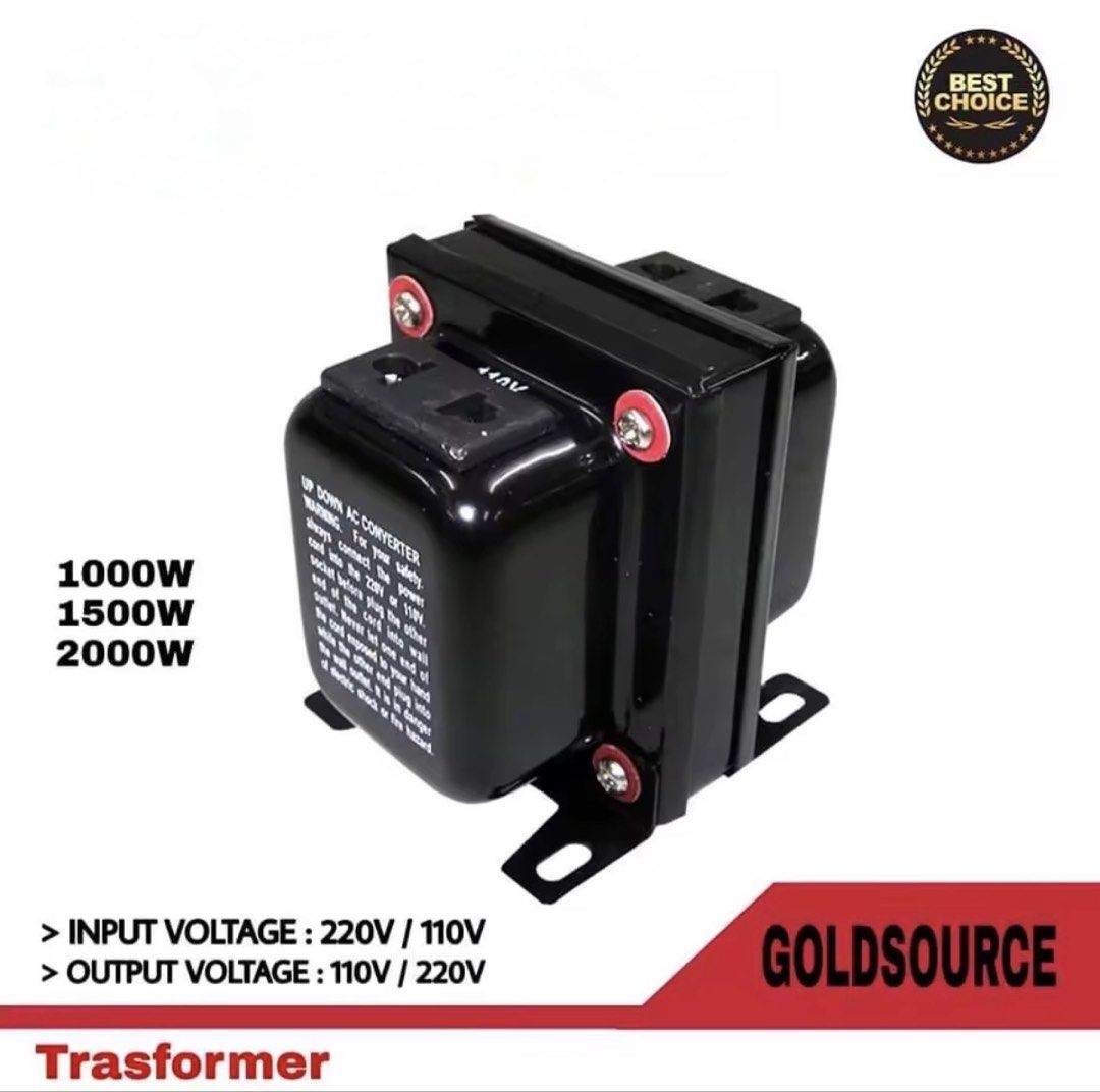 Goldsource Step Up/Down Transformer 1000W - 3000W (Category: Electrical, Adaptors & Sockets) located in Paranaque City. Submitted by luxlifemanila (Listing ID 1444769813, Image 1). Description: BRAND NEW Never been used Sealed - Goldsource Step Up/Down Transformer - Input Voltage: 220V / 110V - Output Voltage: 110V / 220V - Available Wattages: 1000W, 1500W, 2000W, 3000W - Ideal for converting voltage for various appliances - Reliable performance 
