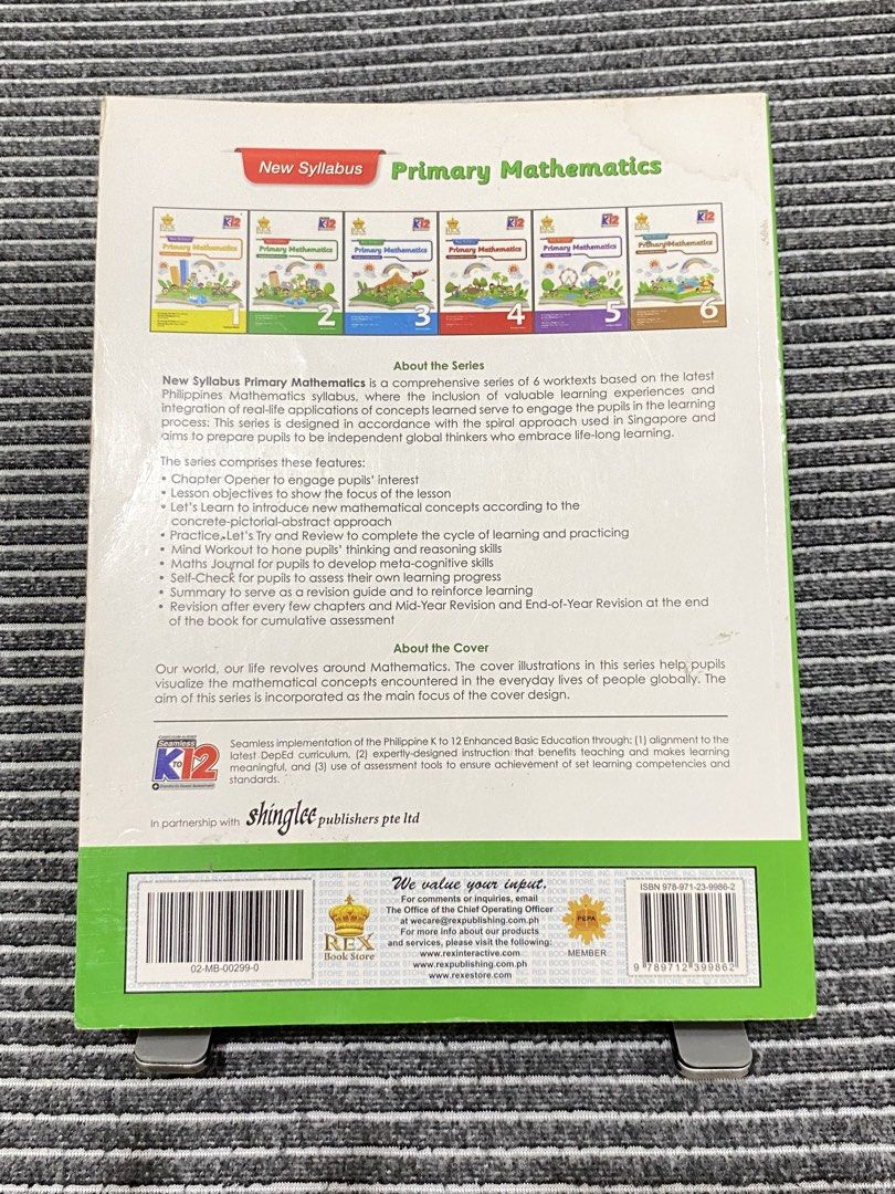 Grade 2 New Syllabus Primary Mathematics Workbook (Category: Textbooks) located in Quezon City. Submitted by reysiyel (Listing ID 1444765976, Image 2). Description: - Singapore Math Workbook for Grade 2 - Authors: Dr Foong Pui Yee, Dr Fan Lianghuo, Xander Yun - Published by REX Book Store - Lightly used with some minimal wrinkles and pencil markings. Actual state shown in posted photos to manage expectations ** Not a reseller of books - All are b
