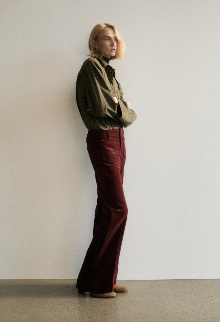 H&M Wine Red Flared Corduroy Jeans (Category: Jeans) located in Taguig. Submitted by kayeph (Listing ID 1443894381, Image 3). Description: Good as new Very nice retro style Flared RFS decluttering .
