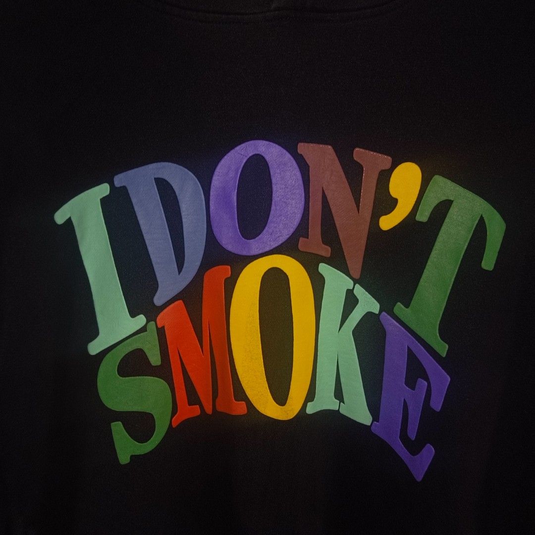 I DON'T SMOKE (Category: Hoodies) located in Valenzuela. Submitted by alignment_label (Listing ID 1444745387, Image 3). Description: I DON'T SMOKE HOODIE SIZE M OVERSIZED SIZE W - 25 L - 31 COLOR RATE: 9.5/10 CONDITION: 9.5/10 COLOR MAY VARY DUE TO LIGHTING COMPLETE TAGS✅✅✅ ISSUE: - SEE AT THE LAST PAGE OF THE PHOTO PRICE: 250+ SF PAYMENT OPTION: GCASH ONLY SHIPPING OPTION: - SHIP VIA JNT - LALAMOVE, PLEASE BOOK VIA LALAMOVE YOURSELF AND SETTLE T