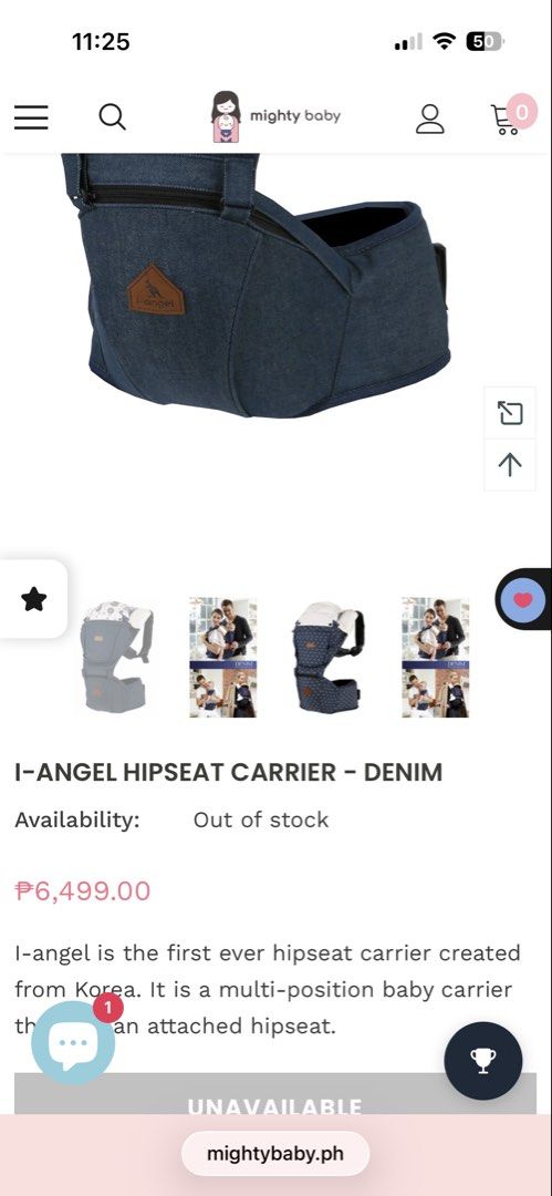I-Angel Hipseat Carrier (Category: Carriers & Slings) located in Paranaque City. Submitted by leannebont35668 (Listing ID 1444705564, Image 2). Description: - Authentic i-angel hipseat carrier - Made in Korea - Stylish denim design - Multi-position baby carrying options - Integrated comfortable hipseat - Ideal for convenient and comfortable baby carrying.