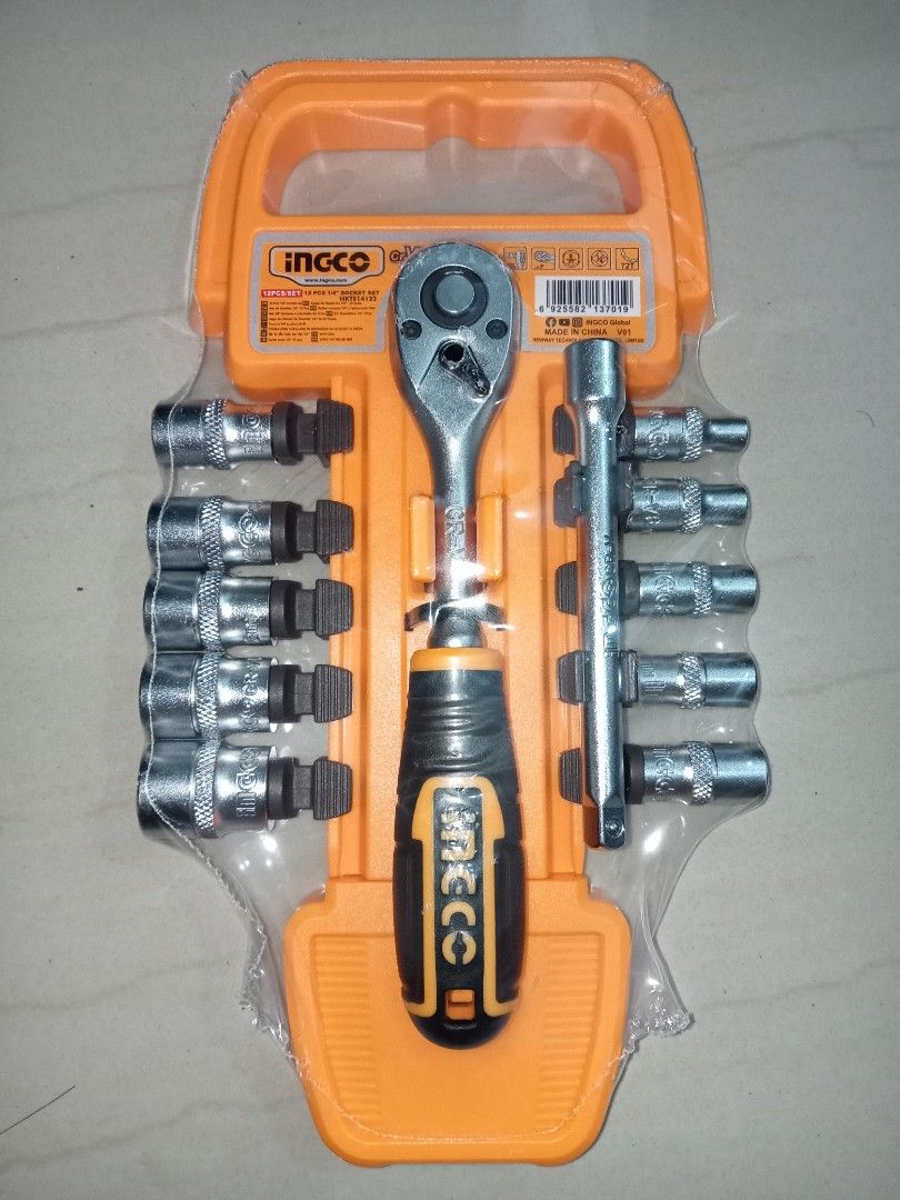 INGCO 12PCS Socket Set Ratchet Wrench Original Brand New (Category: Construction Tools & Equipment) located in Manila. Submitted by eyleen22 (Listing ID 1444772413, Image 2). Description: 🔧 INGCO 12PCS 1/4" Drive Socket Set 🔧 ✅ Original INGCO ✅ Quick Release Ratchet Handle ✅ CR-V Steel ✅ Perfect for Motorcycle & Car Maintenance ✅ Brand New & Sealed ₱750.00 📍Tondo, Manila 📦 Available for pickup/shipping 💬 PM for inquiries!.