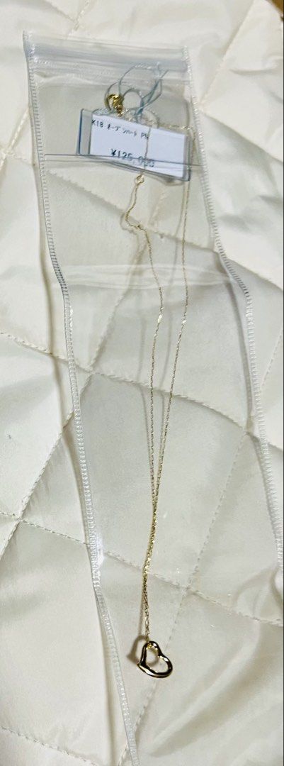 K18 Open Heart Necklace Japan (Category: Necklaces) located in Paranaque City. Submitted by sctmpque (Listing ID 1444769047, Image 2). Description: - Genuine K18 Gold Necklace - Delicate and Sparkly Chain - Beautiful Open Heart Pendant - Original Tag Price: ¥125,000 - Versatile for everyday wear or special events.