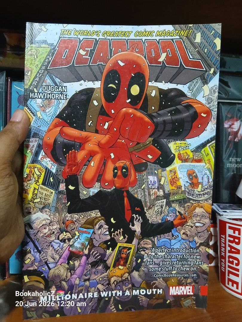 Marvel Comics: Deadpool, Iron Man, Spiderman, Avengers Assemble (Category: Comics & Manga) located in Antipolo. Submitted by bookaholicz_dettori (Listing ID 1444837147, Image 2). Description: Marvel comics ₱199 each💸 Bundle includes: Deadpool: Millionaire With A Mouth, Iron Man: The Ultron Agenda, Spiderman: Doctor Octopus Year One, and Avengers Assemble: Living Legends. - Great reads for any Marvel fan. - All comics are in protective sleeves. -