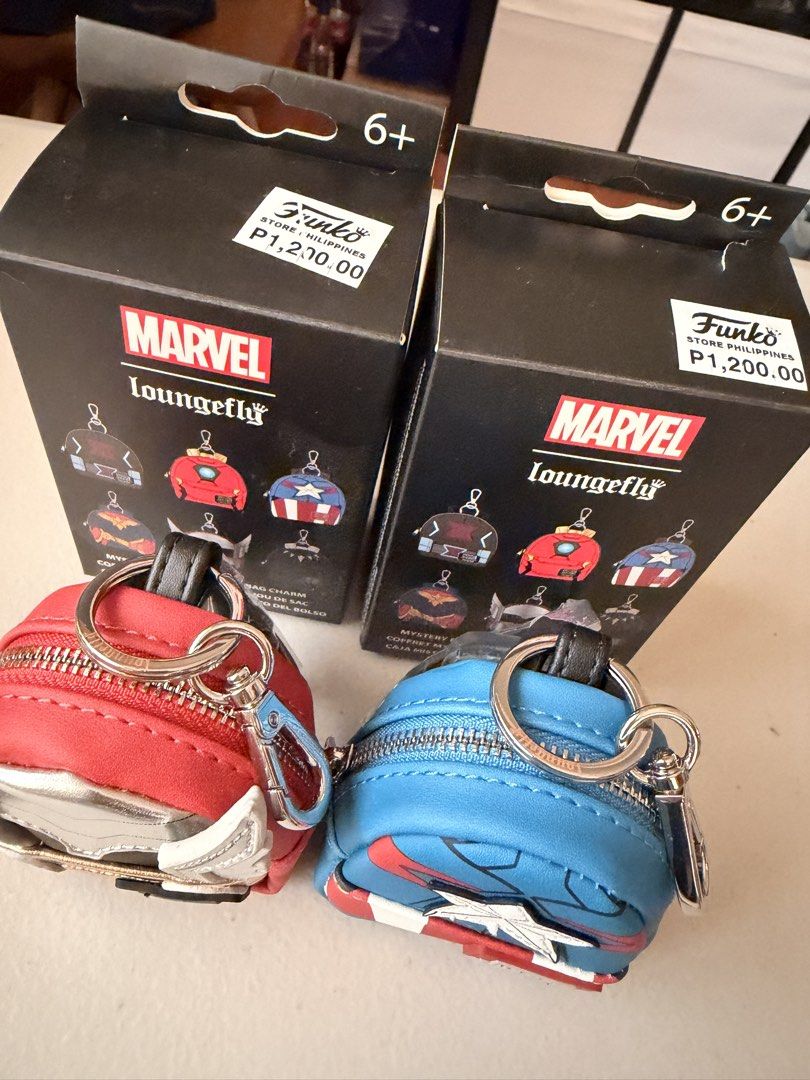Marvel Loungefly Mini Backpack Keychain Mystery Box Thor Captain America (Category: Western Merchandise) located in Quezon City. Submitted by cakes.ami_ (Listing ID 1444778491, Image 2). Description: • BUNDLE ONLY! • Opened but never been used • With box • ₱2,100 for both NOTE: FINAL PRICE POSTED. LOWBALLERS WILL NOT BE ENTERTAINED..