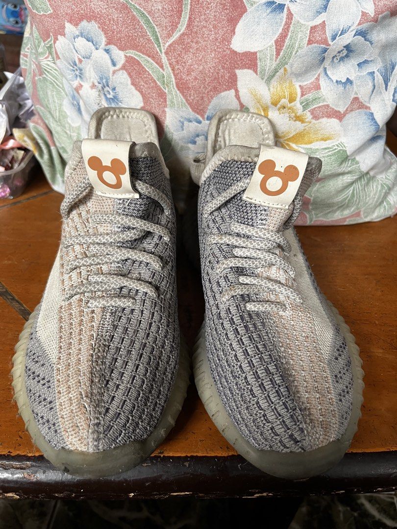 Mickey Mouse Shoes (Category: Shoe inserts) located in Paranaque City. Submitted by tinnd (Listing ID 1444695356, Image 3). Description: - Size 35 - Grey and beige knit upper - Translucent sole - Ideal for young Disney fans - Pre Loved Item manage expectation .