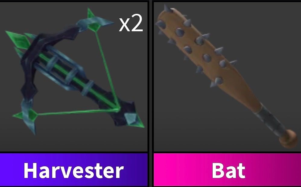 Mm2 Item 1 Harvester And Bat (Category: In-Game Products) located in Caloocan City. Submitted by nobleturtle.20ecea (Listing ID 1444760569, Image 1). Description: you may ask questions before you buy, and you can negotiate as well..