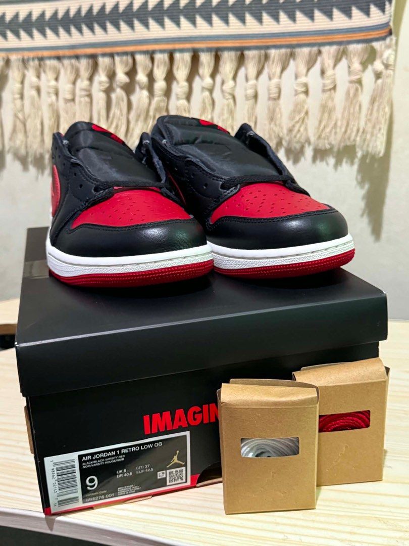OG Jordan 1 Low Retro Banned (Category: Casual Shoes) located in Taguig. Submitted by heyqueeney (Listing ID 1444807227, Image 2). Description: Jordan 1 Retro Low OG“BANNED” Size 9 Brand New, Never fitted Jordan Manila releases Below SRP.