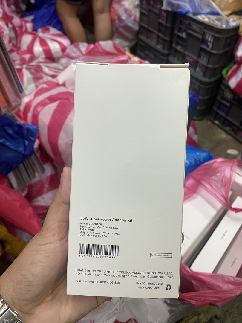 OPPO 65W supervooc power adapter with cable (Category: Chargers & Cables) located in Manila. Submitted by dimple162 (Listing ID 1444692377, Image 2). Description: .