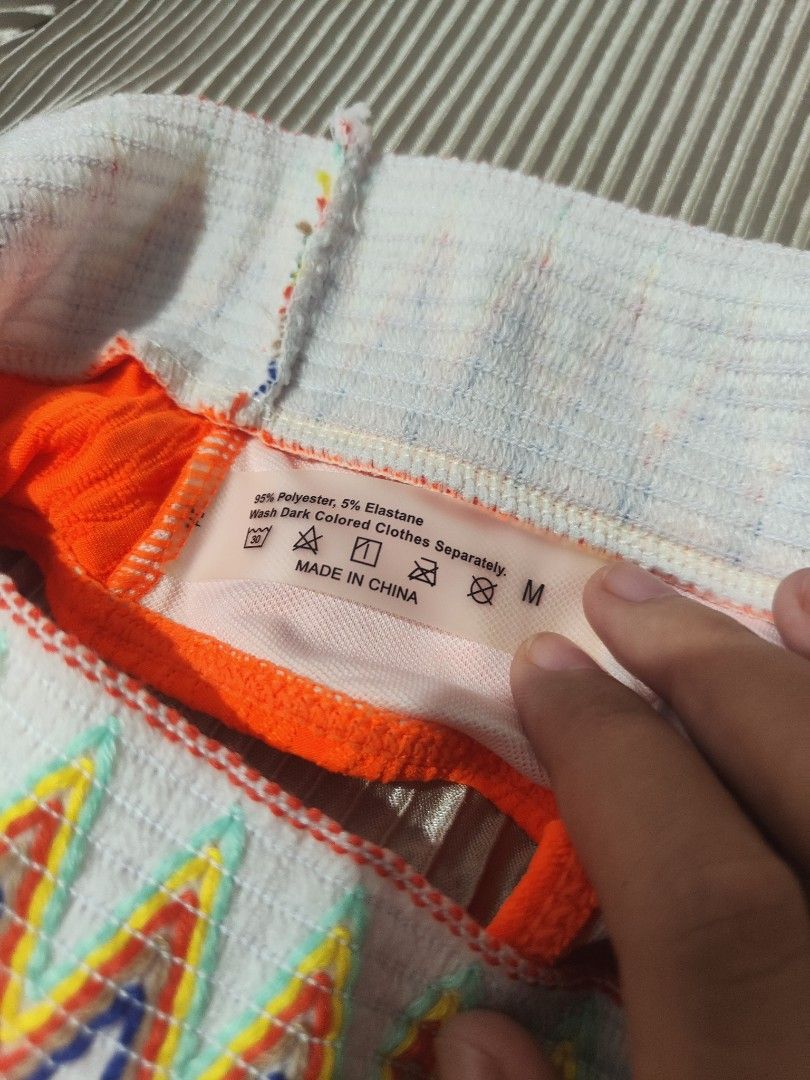 Orange High Waisted two piece Bikini set with Aztec Trim (Category: Bikinis & Swimsuits) located in San Fernando. Submitted by peclutters (Listing ID 1444780468, Image 2). Description: gcash payment .