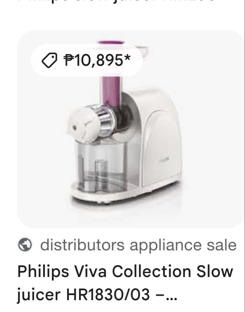Philips juicer (Category: Juicers, Blenders & Grinders) located in Manila. Submitted by prelovedbyramiah (Listing ID 1444688761, Image 2). Description: .