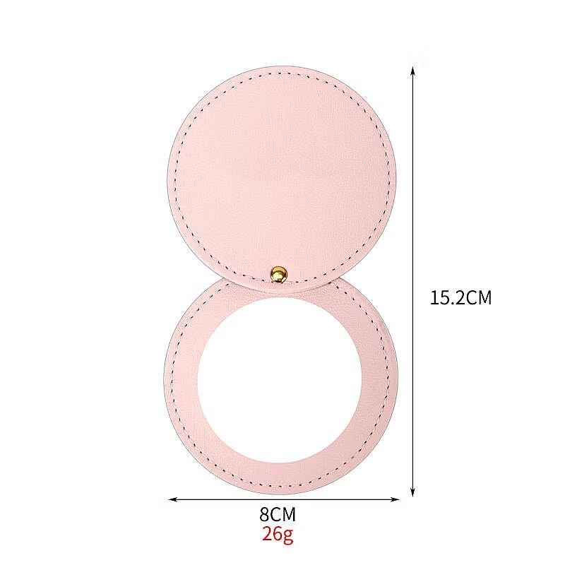 Pink Faux Leather Compact Mirror with Gold Button (Category: Mirrors) located in Quezon City. Submitted by an.marie (Listing ID 1444841612, Image 3). Description: Cute pink compact mirror with faux leather cover and gold button closure. Perfect for on-the-go touch-ups, fits easily in your bag. 8cm wide..