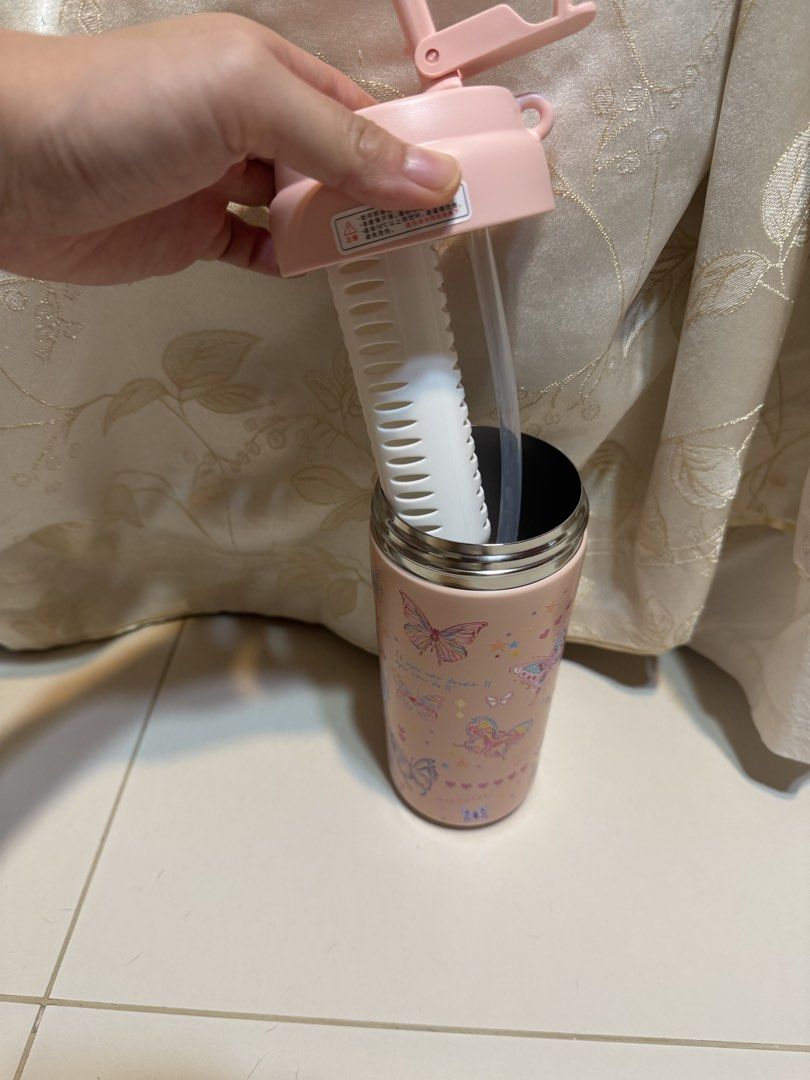 Pink Tumbler with Straw and Strap486746717087354884