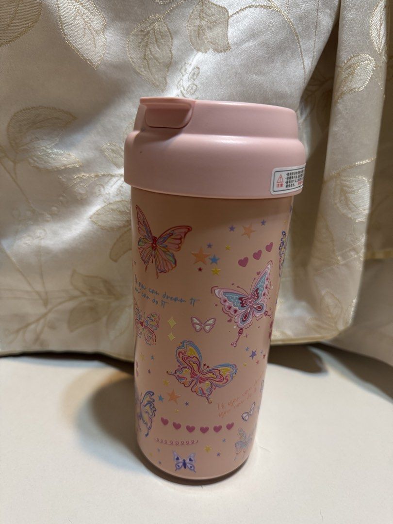 Pink Tumbler with Straw and Strap486746717087354881