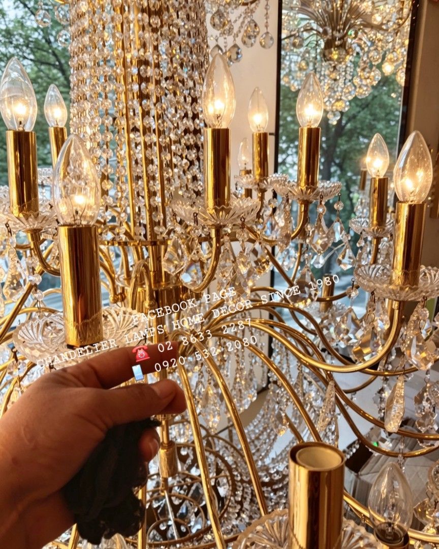 Pure crystal high ceiling lighting fixtures (Category: Lighting) located in Antipolo. Submitted by homelightingtrading (Listing ID 1444685733, Image 2). Description: Luxurious Pure Crystal Chandelier fixtures free L.E.D bulbs. Collecting orders now for same-day delivery! We're open and ready to serve you. To place an order, please provide the design, your name, address, a landmark, and your cellphone number. 🚚📦 #Orders #Delivery #Shipping #Chan
