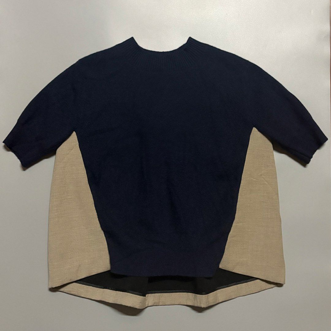 Sacai Navy & Beige Suiting Mix Blouses Knitted (Category: Luxury Apparel) located in Tayabas. Submitted by tayabaskartell (Listing ID 1444818547, Image 1). Description: .