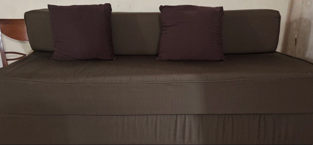 Sofa bed double size (Category: Sofas) located in Las Pinas. Submitted by mileys2017 (Listing ID 1444755278, Image 3). Description: - sofa bed double size with Set of two corduroy throw pillows - Rich, deep brown color - Textured fabric for added comfort and style - Ideal for accenting sofas or beds - Sold as a pair.