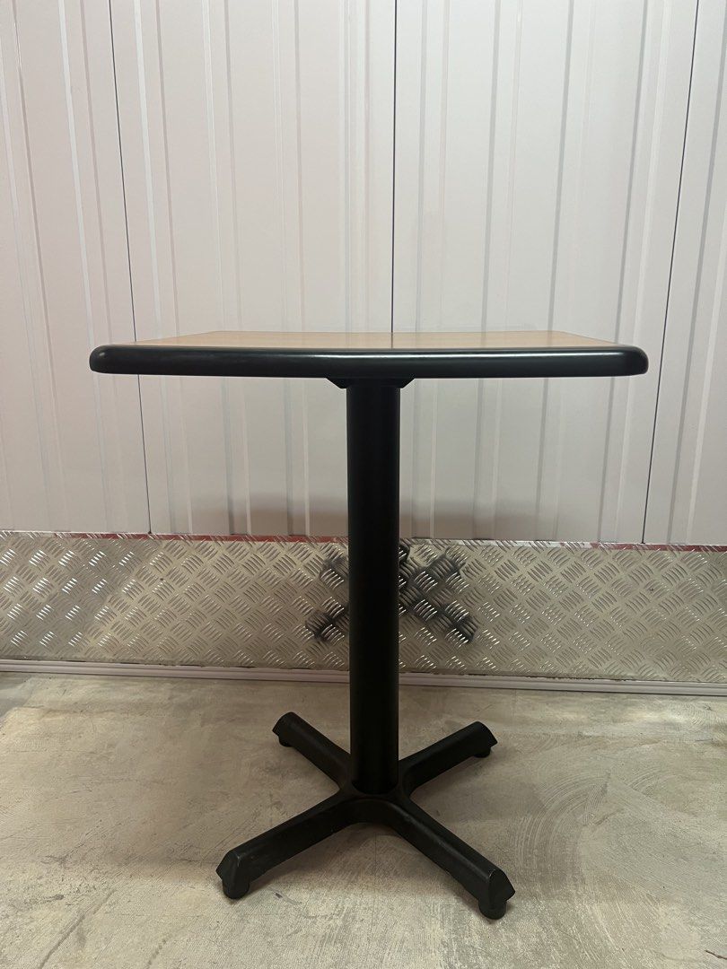Table (Category: Tables & Sets) located in Singapore. Submitted by lah1223 (Listing ID 1444764236, Image 2). Description: - Total has 4 tables, price stated is for one table. - Solid table with light wood top and black trim - Solid metal black pedestal base. - Height 76 cm, Top 60 x 50 cm - Buyers to self collect as it heavy. - Pick up location will be provide once deal confirmed. .