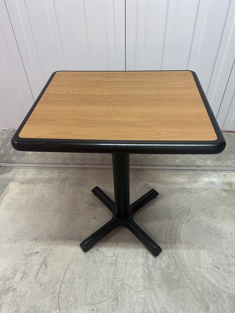 Table (Category: Tables & Sets) located in Singapore. Submitted by lah1223 (Listing ID 1444764236, Image 1). Description: - Total has 4 tables, price stated is for one table. - Solid table with light wood top and black trim - Solid metal black pedestal base. - Height 76 cm, Top 60 x 50 cm - Buyers to self collect as it heavy. - Pick up location will be provide once deal confirmed. .