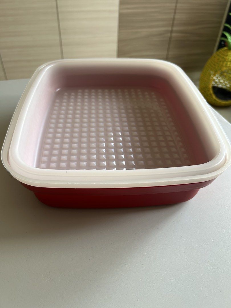 Tupperware Red Square Food Container with Lid486344828210401280