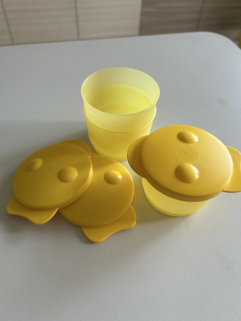Tupperware Yellow Cups with Lids Set486463194887639040