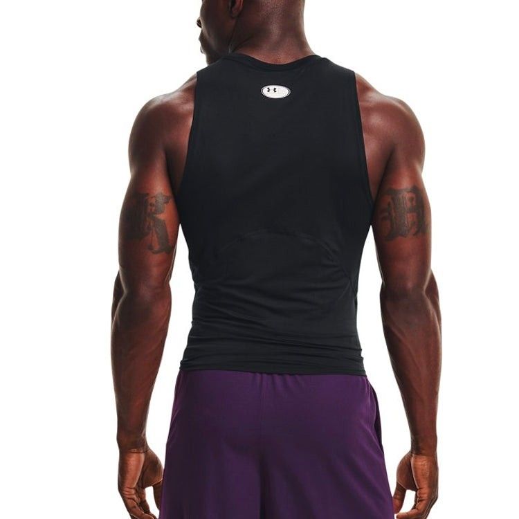 Under Armour HeatGear Compression Tank Top Black Men's (Category: Activewear) located in San Jose. Submitted by galitsabarat (Listing ID 1444769788, Image 3). Description: EXCELLENT CONDITION NO ISSUE CAN FIT TO LARGE TO MEDIUM DIMES: 19x26.5 - Black Under Armour HeatGear Compression Tank - Men's Size XL - Ideal for workouts or as a base layer - HeatGear technology for cooling and dryness - Features Under Armour logo on chest and back - Comfortab