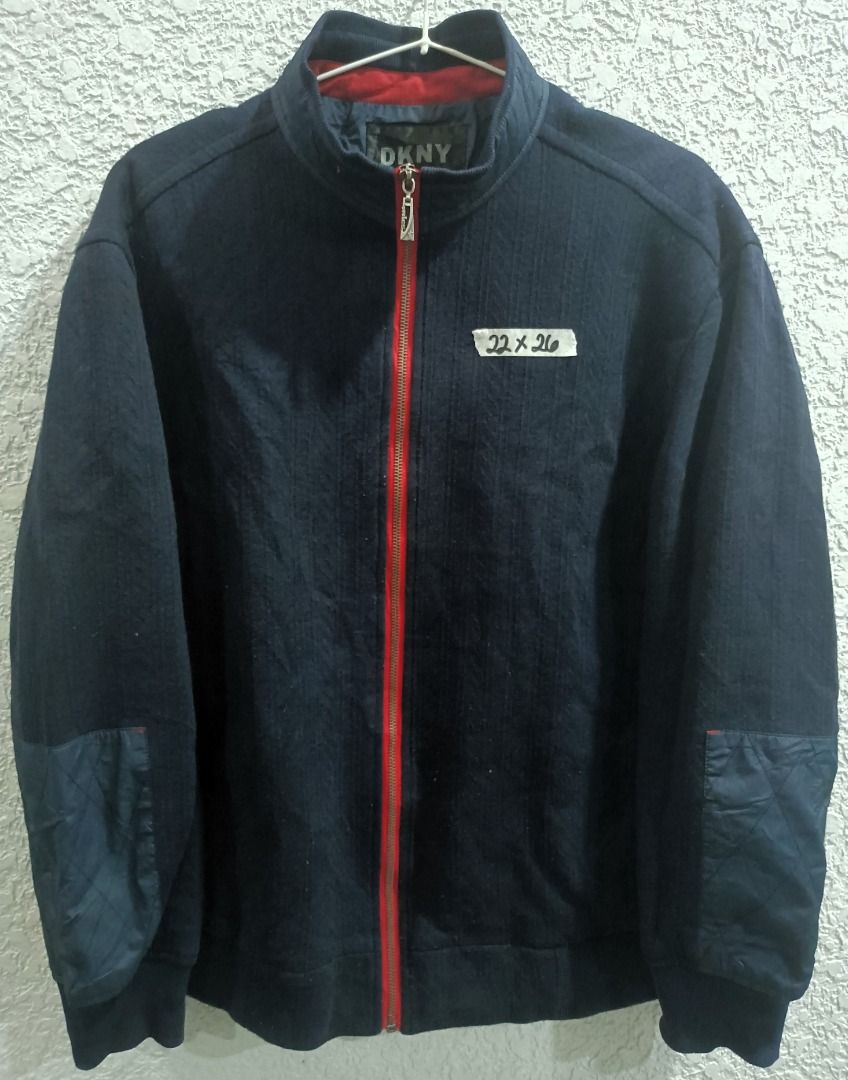 (PRICE DROP) - VINTAGE DKNY COLLECTION FULLZIP WOOL JACKET (Category: Coats, Jackets and Outerwear) located in Calamba. Submitted by rootsph (Listing ID 1444750249, Image 1). Description: Details: Fits Medium to Large Dimes: 22W x 26L Color: Dark Navy Blue Condition: Very Good, Zipper working but linking/unlinking the bottom parts is a bit hard, complete tags Please manage your expectation, item being sold is preloved and not brand new unless sta