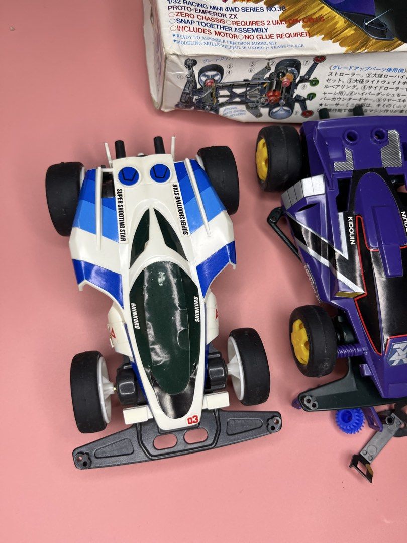 Vintage rare tamiya toy car bundle (Category: Vehicle & Diecast Models) located in Caloocan City. Submitted by snapshop_ph (Listing ID 1444725758, Image 2). Description: - Vintage Tamiya Mini 4WD toy car bundle - Includes Great Emperor, Proto Emperor ZX, and Emperor models - Rare collector's items - Features classic racing car designs - Some parts appear unbuilt, check images for details - Suitable for ages 3 and up - Perfect for collectors and h