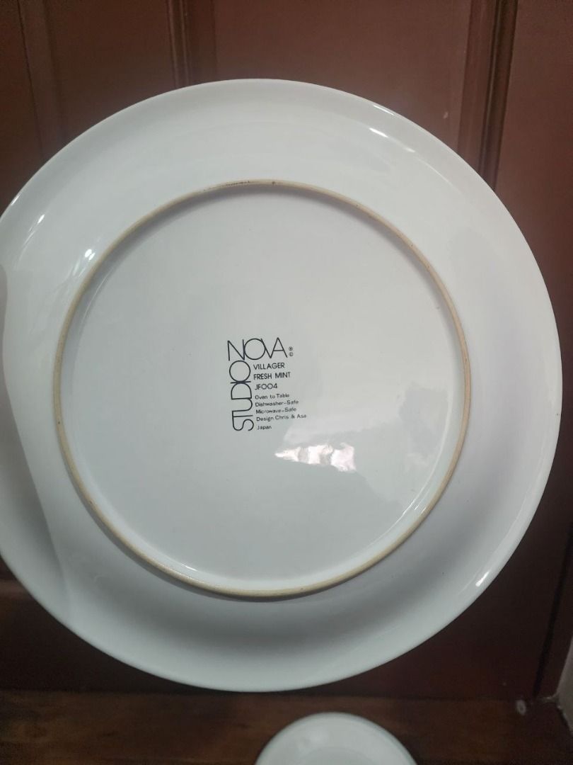 Vintage Studio Nova 12 pc "Fresh Mint" Dinnerware Set (Made in Japan) (Category: Dinnerware & Cutlery) located in Quezon City. Submitted by foxsquaredeals (Listing ID 1444747019, Image 3). Description: Brand New Deadstock 100% pristine vintage 12-piece stoneware starter set from the iconic Studio Nova (Villager line, "Fresh Mint" JFO04 pattern. Designed by Chris & Asa. Excellent condition and never been used. Set includes: -4 x Dinner Plates (app