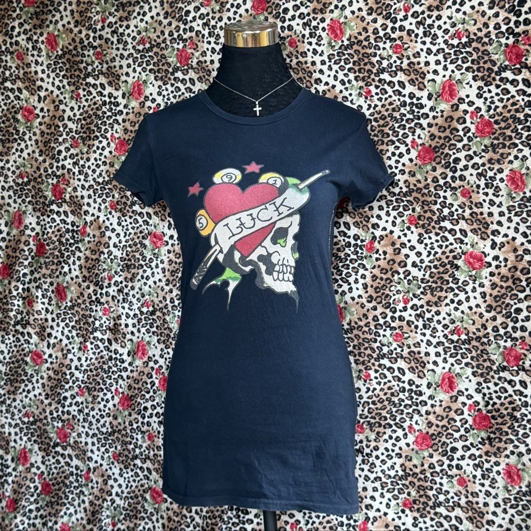 Y2k ed hardy black graphic full length top (Category: Shirts) located in Angeles City. Submitted by sadgurlsneedmoney_ (Listing ID 1443365323, Image 1). Description: .