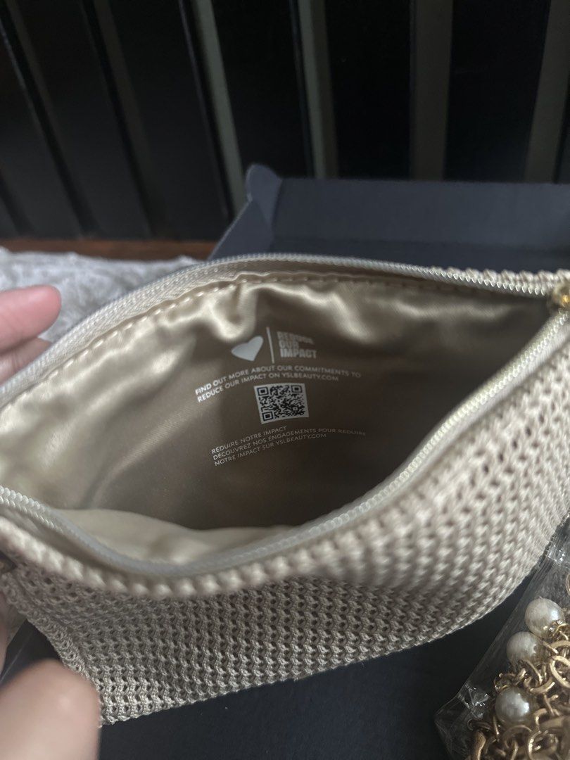 YSL Beauté Pouch / Sling Bag (GWP) (Category: Luxury Bags & Wallets) located in Taguig. Submitted by jeldeclutters (Listing ID 1444763612, Image 3). Description: YSL box included GWP Never used +select a FREE bag for any 2k+ purchase!.