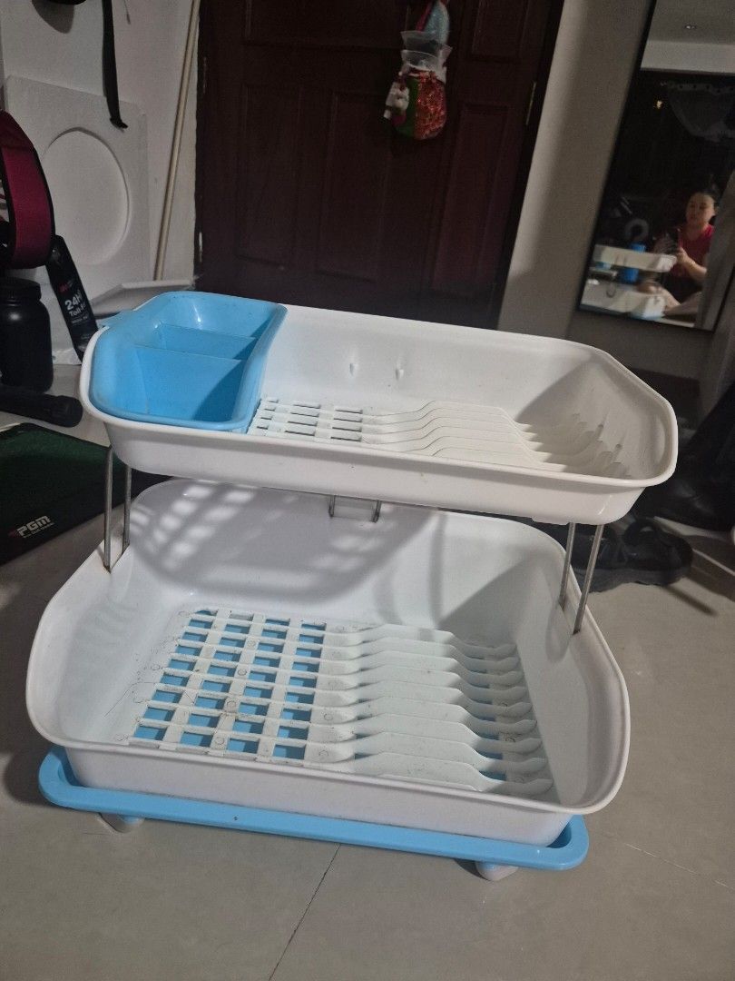 2-Tier Dish Rack with Cutlery Holder471236468854630400
