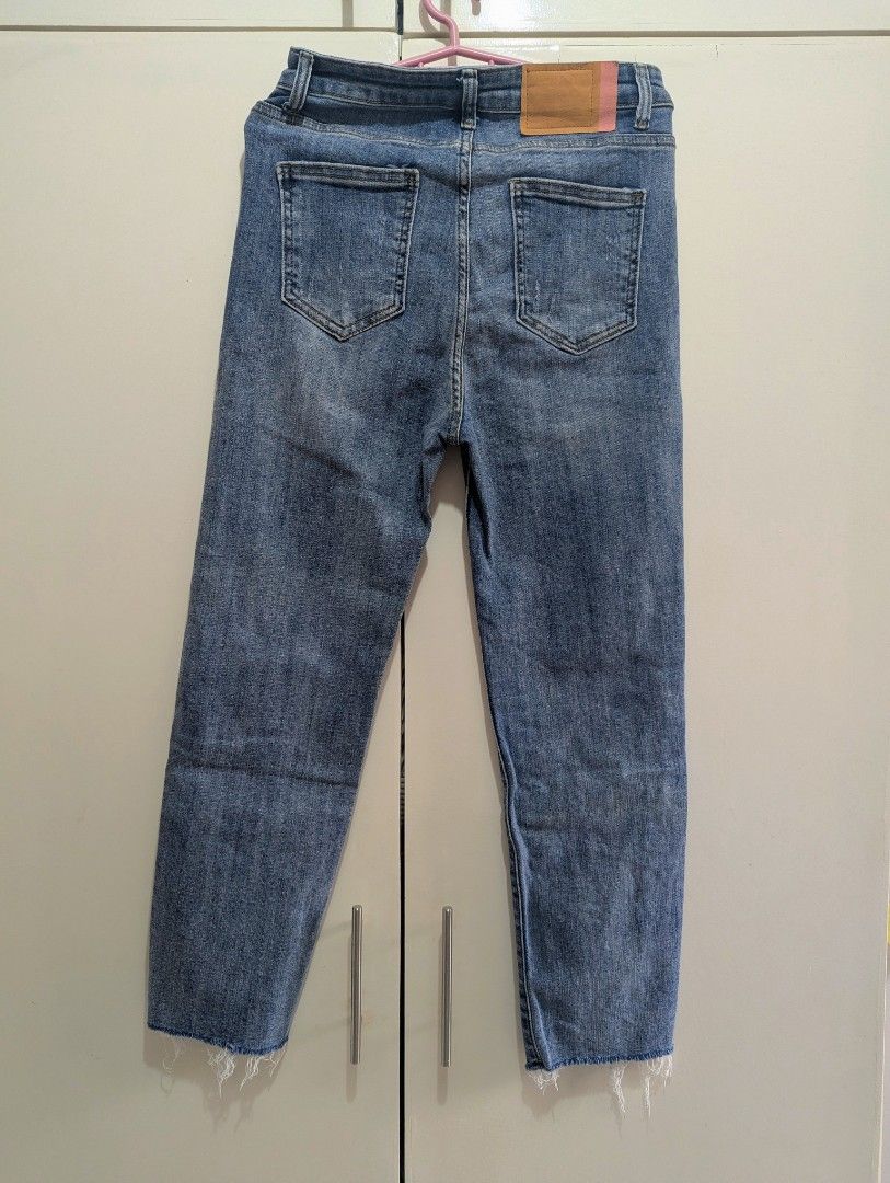 Acne Studios Bla Konst Stockholm Jeans (Category: Luxury Apparel) located in Manila. Submitted by artimakulit (Listing ID 1441394028, Image 3). Description: - Acne Studios jeans - Light wash denim - Cropped length with raw hem - Distressed details on the front - Made in Sweden - Ideal for everyday styling.