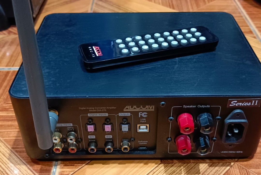 ADCOM GIA-275 S2 AMP BUILT IN DAC 80wpc (Category: Soundbars, Speakers & Amplifiers) located in Taguig. Submitted by fjdsoundvision_2013 (Listing ID 1441490504, Image 2). Description: selling my spare amp in very good condition, built in Bluetooth, no repairs or any issues, 220v with original remote. please refer photo for specs..