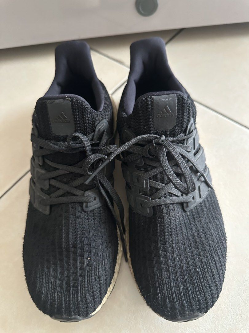Adidas Ultra Boost Black Running Shoes (Category: Sneakers) located in Mandaluyong City. Submitted by miaaaa32 (Listing ID 1441424009, Image 3). Description: - Adidas Ultraboost 4.0 - Color: Black - Size: Mens US 8.5 - Signs of wear (please check photos) - Plenty of life left for running or casual wear - Comfortable and stylish kicks Open to nego Return and refund only if product is defective. Pay full amount first before delivery. Payment option