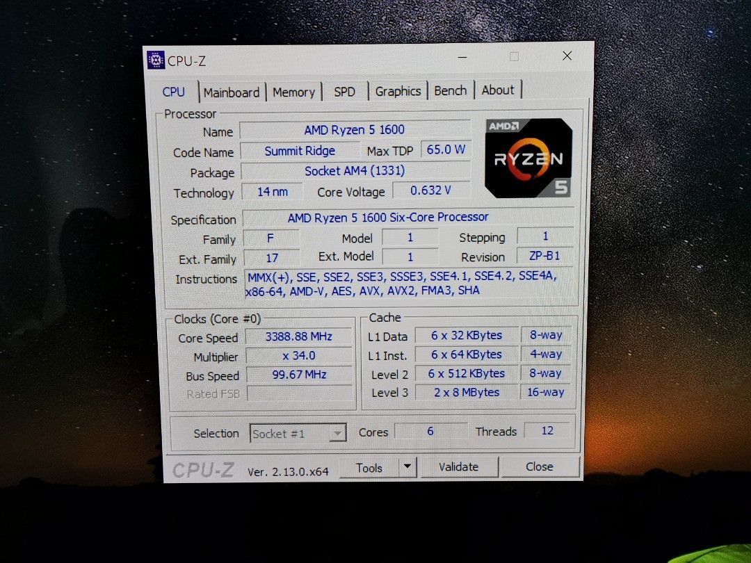 AMD Ryzen 5 1600 CPU471039190605516801