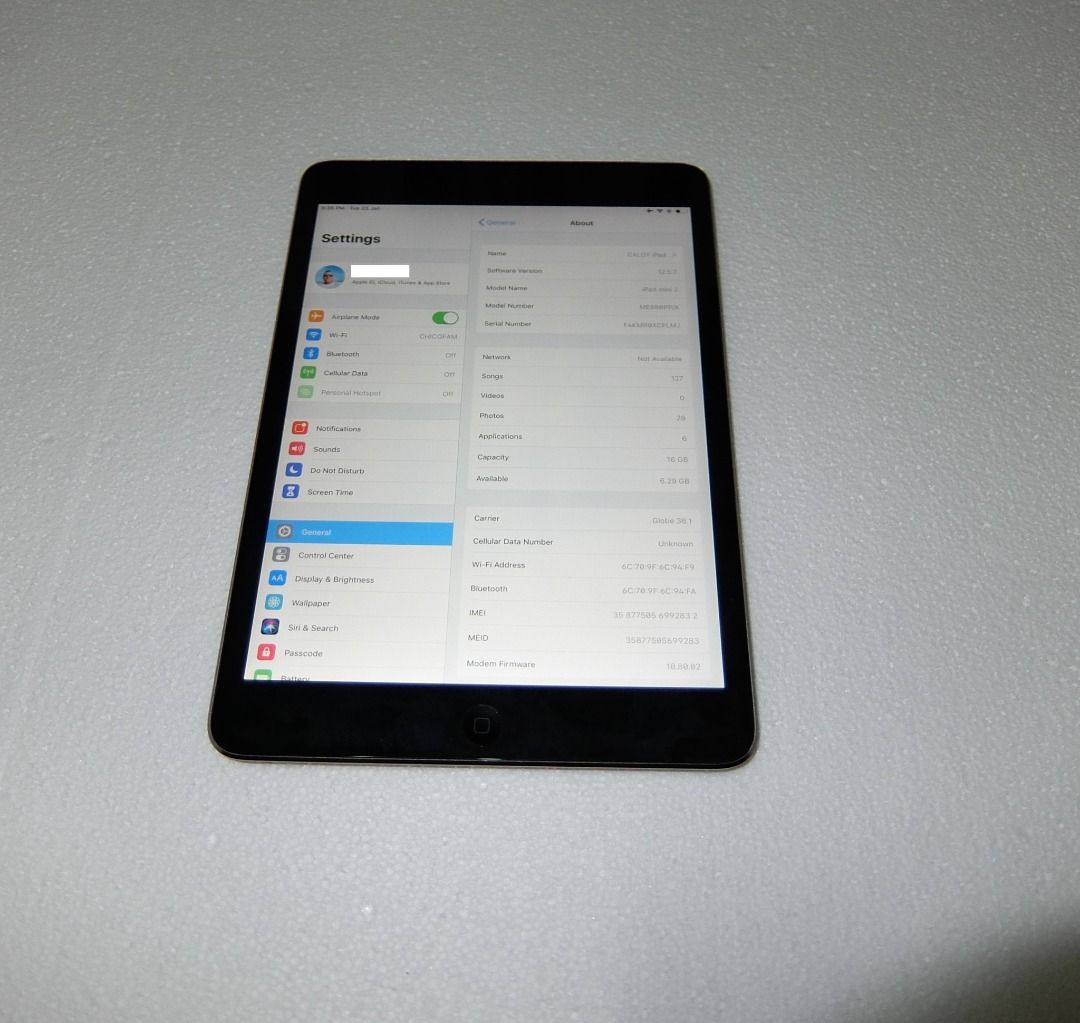 Apple iPad mini 2 - WiFi + Cellular (Category: iPad) located in Malabon City. Submitted by caloyyym (Listing ID 1441553240, Image 3). Description: Apple iPad mini 2 - WiFi + Cellular 16GB With SIM Card Slot iOS 12.5.8 Condition: Used - Very Good Comes with its Original Box only..