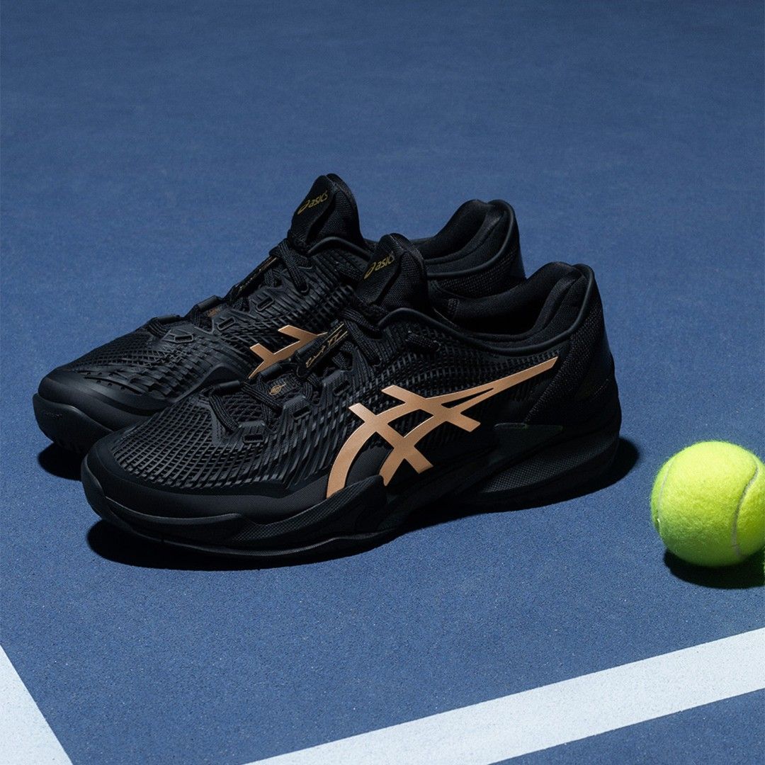 ASICS Court FF 3 Novak Night Energy Tennis Shoes (Category: Sneakers) located in Singapore. Submitted by audiible (Listing ID 1441533192, Image 3). Description: FAST DEAL $95 firm!! - ASICS Court FF 3 Novak Tennis Shoes (no box) - Color: Black / Prism Gold - Size: Men's US 7 - Ideal for court sports - Comfortable and supportive design.