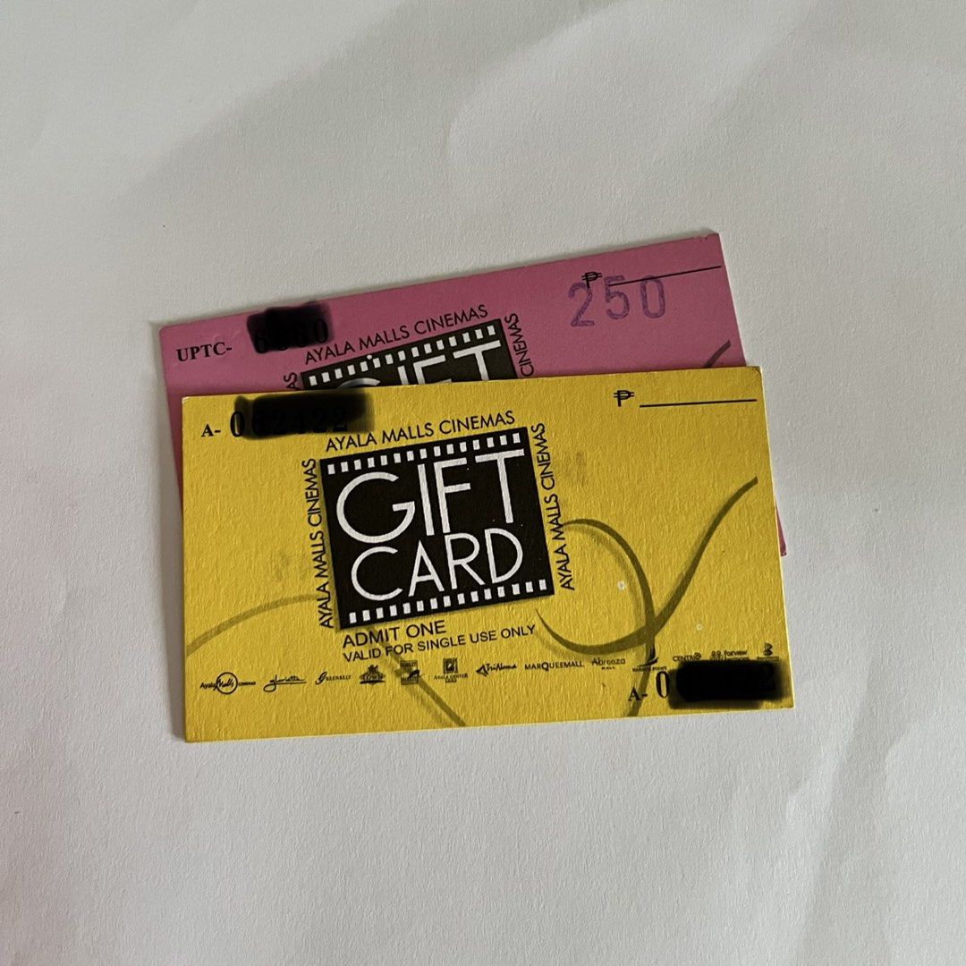 Ayala Malls Cinemas worth 750 with Free Macao Imperial Tea Gift Card (Category: Vouchers) located in Naga. Submitted by kitty_cate02 (Listing ID 1441425296, Image 1). Description: Non expiry - 2 Ayala Malls Cinemas Admission Gift Card (500 & 250) - 1 P100 Macao Imperial Tea Gift Certificate 📍In any Ayala Malls nationwide 😊 📍Free shipping via j&t courier 🚚.