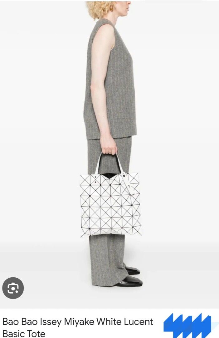 Bao BAO Issey Miyake - White Matte - Lucent Tote Bag - Geometric Triangular Mesh Lining (Category: Tote Bags) located in San Fernando. Submitted by son.twice.stuff (Listing ID 1441529446, Image 2). Description: Item: Bao BAO Issey Miyake - White Matte - Lucent Tote Bag - Geometric Triangular Mesh Lining Dimensions Length: 13" Width: 13" Handle Starp: 8" Condition: Brand New Complete " 9 PCS WHITE AVAILABLE" Zipper: YKK Puller: BAO BAO ISSEY MIYAK