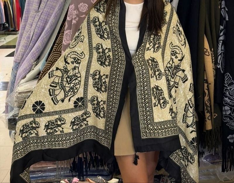 BKK Shawl (swipe to see different designs) (Category: Coats, Jackets and Outerwear) located in Cabuyao City. Submitted by marifyyy (Listing ID 1441465478, Image 2). Description: Big size and best seller. Usually ranges from 450+ to 500++ each brand new, w/plastic packaging please send screenshots of the design you like 📍Cabuyao, Laguna 🚛 Shipment sched: Tue & Fri 🛻 Lalamove on nearby areas • Payment first • SF - cod or included na sa payment —