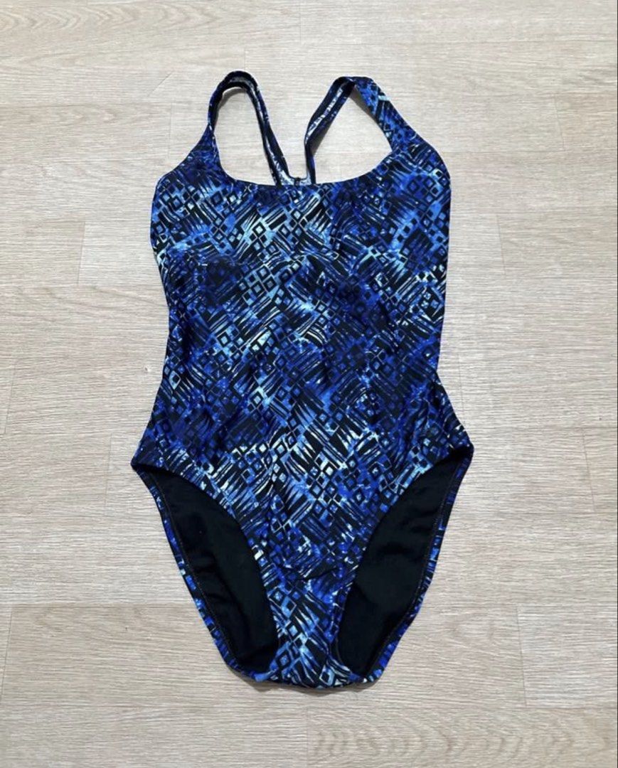 Blue Ultraback One-Piece Swimsuit (Category: Bikinis & Swimsuits) located in Quezon City. Submitted by declutteringgn (Listing ID 1441388667, Image 2). Description: - Chic one-piece swimsuit - Eye-catching blue abstract print - Trendy criss-cross back strap design - Comfortable for swimming and lounging - Ideal for beach days or poolside relaxation.