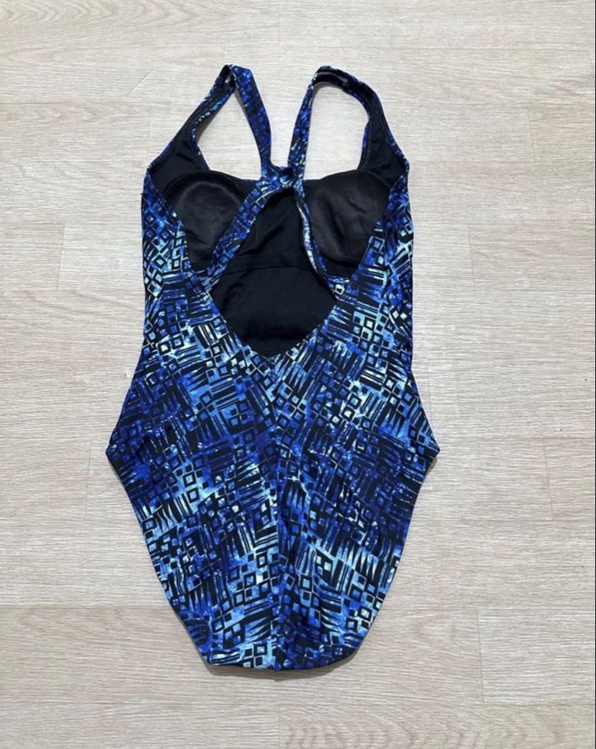 Blue Ultraback One-Piece Swimsuit (Category: Bikinis & Swimsuits) located in Quezon City. Submitted by declutteringgn (Listing ID 1441388667, Image 3). Description: - Chic one-piece swimsuit - Eye-catching blue abstract print - Trendy criss-cross back strap design - Comfortable for swimming and lounging - Ideal for beach days or poolside relaxation.