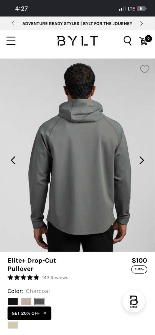 BYLT ELITE DROP CUT HOODIE (Category: Activewear) located in Cavite. Submitted by gedom (Listing ID 1441535023, Image 2). Description: BYLT HOODIE SIZE MEDIUM 23/28 dimes Like new No issue.