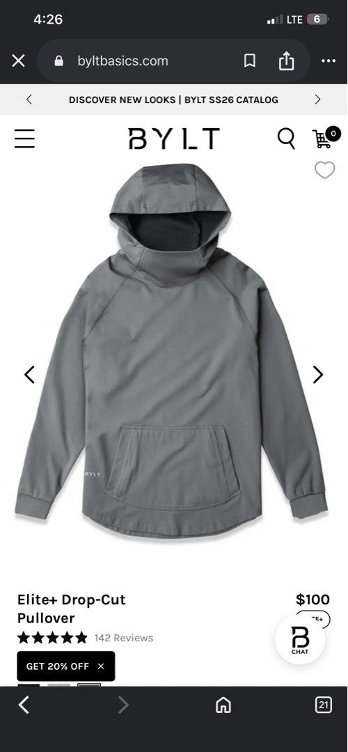BYLT ELITE DROP CUT HOODIE (Category: Activewear) located in Cavite. Submitted by gedom (Listing ID 1441535023, Image 3). Description: BYLT HOODIE SIZE MEDIUM 23/28 dimes Like new No issue.