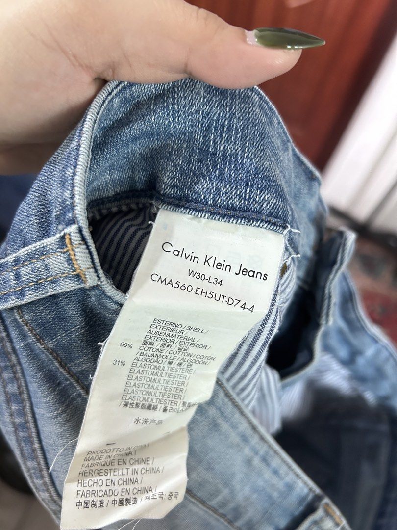 Calvin Klein Jeans Regular Slim Light Wash Denim (Category: Jeans) located in Daraga. Submitted by segismundocindy (Listing ID 1441520820, Image 2). Description: - Brand: Calvin Klein - Style: Light Wash Denim Jeans - Fit: Regular Slim Fit - Size: W30 L34 - Material: Cotton and Elastomultiester - Features: Comfortable and stylish, great for everyday wear - FREE SHIPPING.