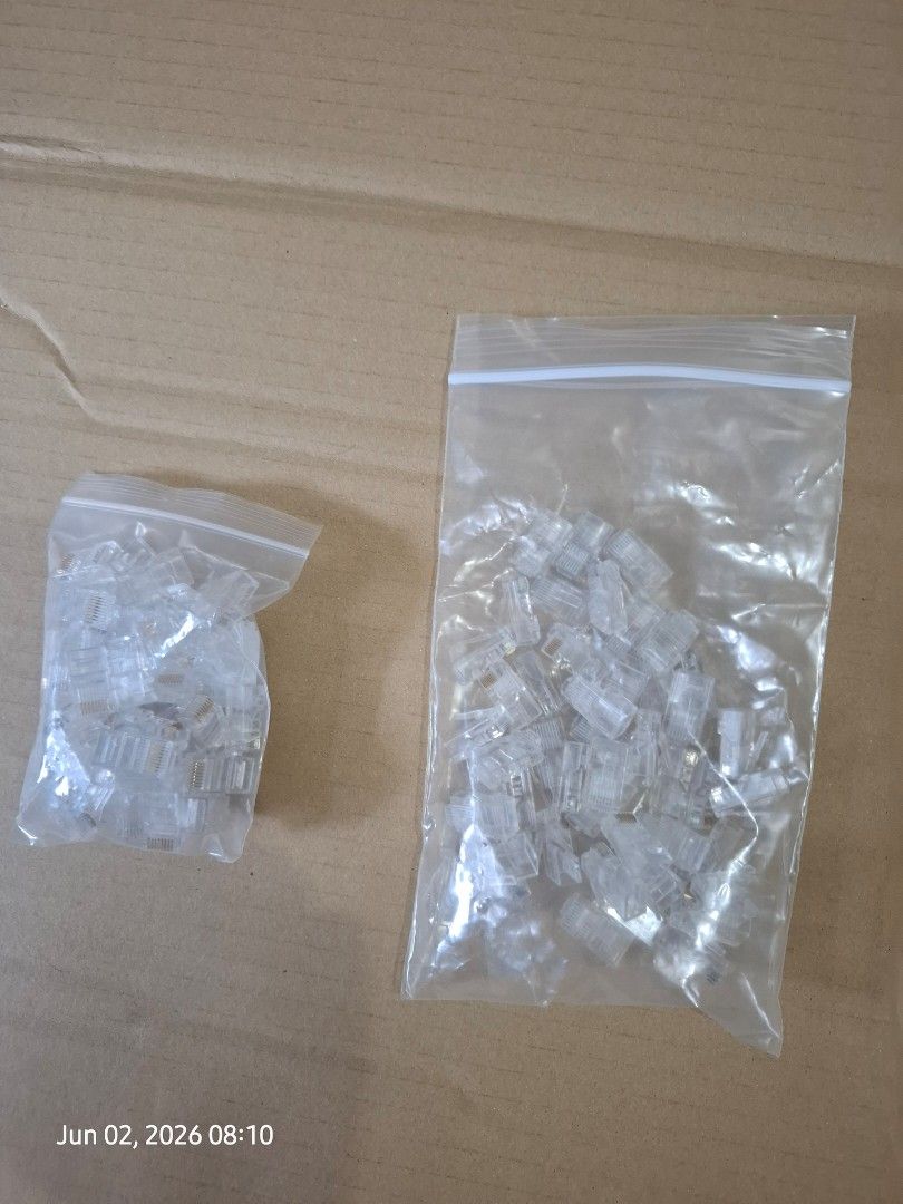 Clear RJ45 Cat5e Ethernet Network Cable Connectors Plugs