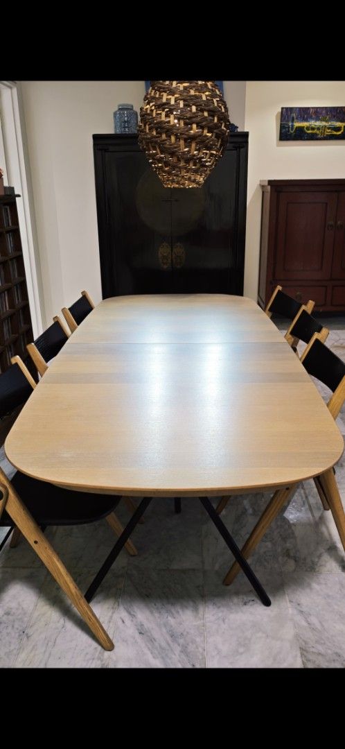 Dining set (Category: Tables & Sets) located in Singapore. Submitted by cloverhiro (Listing ID 1441451213, Image 1). Description: Dining set from BoConcept to give away, comes with 12 chairs. Table measurement 240cm by 100cm. Extendable to 300cm by 100cm pls arrange own transport. .