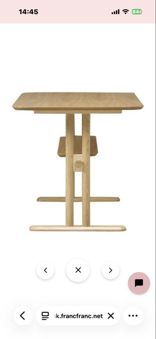 Dining Table （分類：桌子）位於 Hong Kong。 由 lesley.forever 提交（商品編號 1441447387，圖片 2）。簡介： Purchased from Franc Franc 🔥Hot Item🔥 Pioni Dining Table Natural (W1200 × D750 × H720) Self Dismantle and Self Pickup。